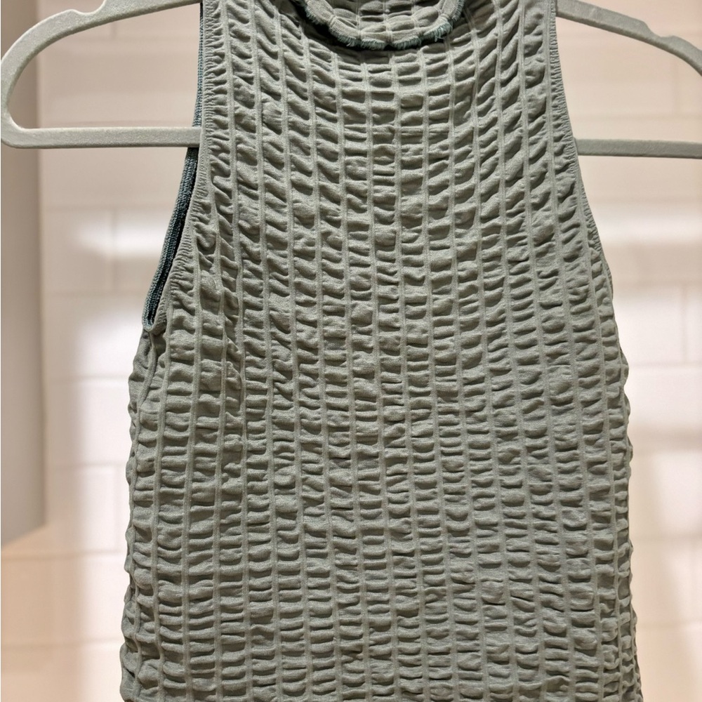 Daily Practice from Anthropologie Textured Green Sleeveless Top- XS